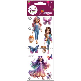KÖPEKLİ KIZ STICKER FC-245